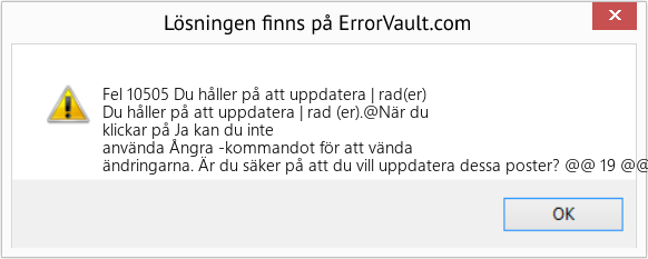 Fix Du håller på att uppdatera | rad(er) (Error Fel 10505)