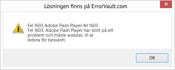 Fix Adobe Flash Player-fel 1603 (Error Fel 1603)