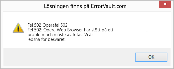 Fix Operafel 502 (Error Fel 502)