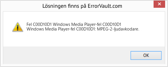 Fix Windows Media Player-fel C00D10D1 (Error Fel C00D10D1)